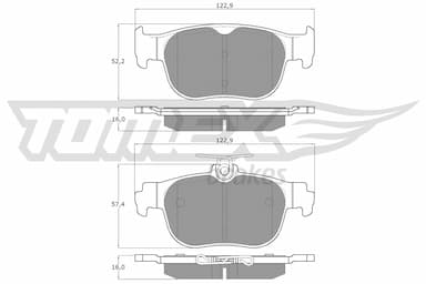 Bremžu uzliku kompl., Disku bremzes TOMEX Brakes TX 60-11 1