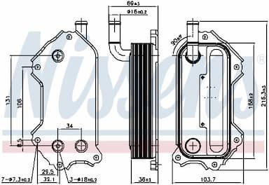 Eļļas radiators, Motoreļļa NISSENS 91117 5