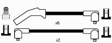 Augstsprieguma vadu komplekts NGK 7406 2
