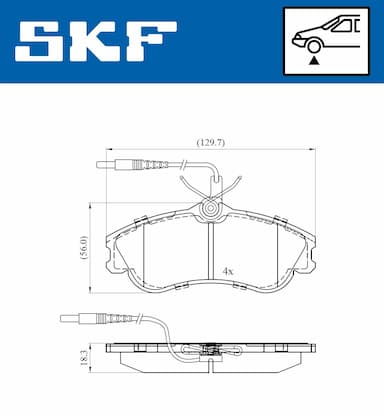 Bremžu uzliku kompl., Disku bremzes SKF VKBP 80281 E 2