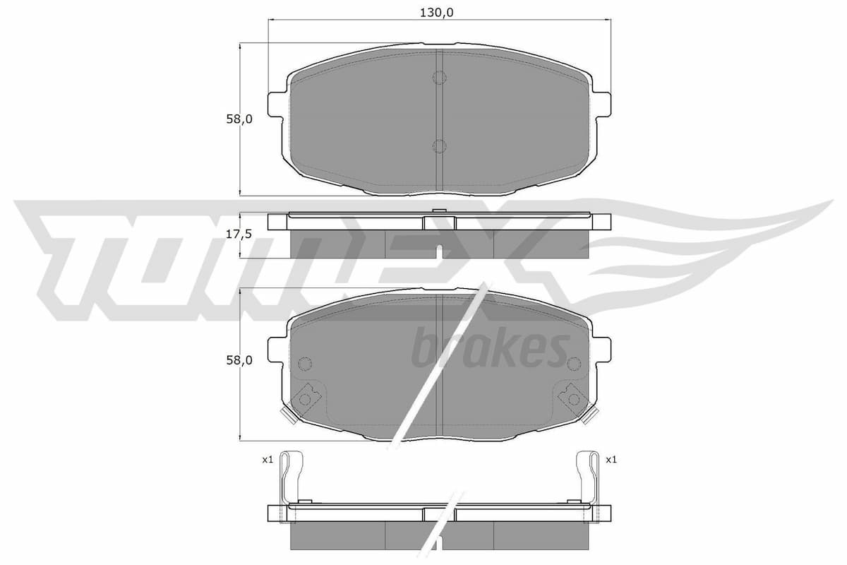 Bremžu uzliku kompl., Disku bremzes TOMEX Brakes TX 14-99 1