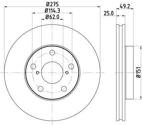 Bremžu diski HELLA 8DD 355 118-691 1