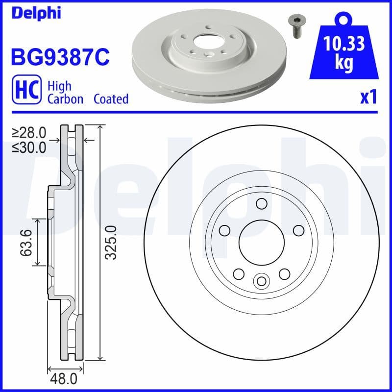 Bremžu diski DELPHI BG9387C 1