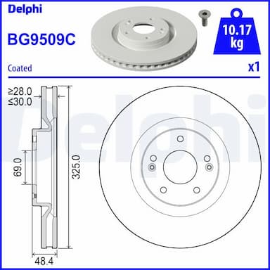 Bremžu diski DELPHI BG9509C 1