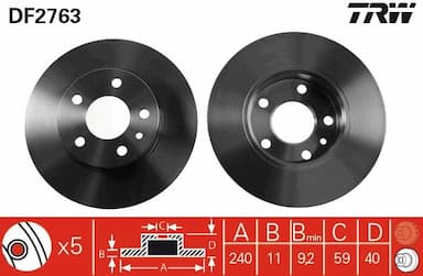 Bremžu diski TRW DF2763 1