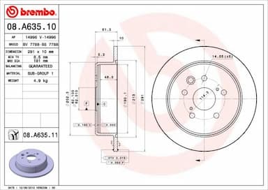 Bremžu diski BREMBO 08.A635.11 1