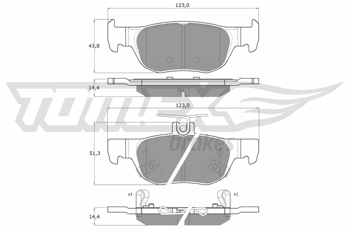 Bremžu uzliku kompl., Disku bremzes TOMEX Brakes TX 19-89 1