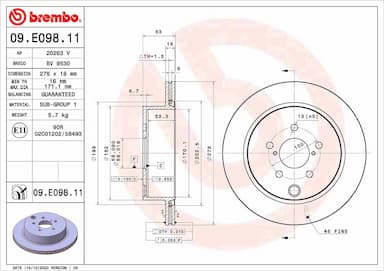 Bremžu diski BREMBO 09.E098.11 1