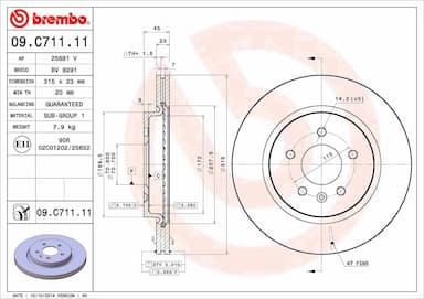 Bremžu diski BREMBO 09.C711.11 1