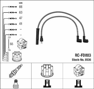 Augstsprieguma vadu komplekts NGK 8536 1