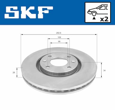 Bremžu diski SKF VKBD 80002 V2 2