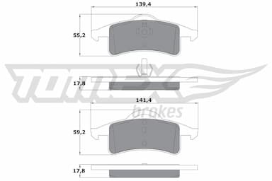 Bremžu uzliku kompl., Disku bremzes TOMEX Brakes TX 14-90 1