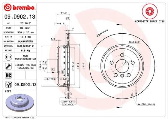 Bremžu diski BREMBO 09.D902.13 1