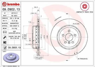 Bremžu diski BREMBO 09.D902.13 1