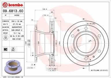 Bremžu diski BREMBO 09.6813.60 1