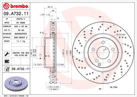 Bremžu diski BREMBO 09.A732.11 1