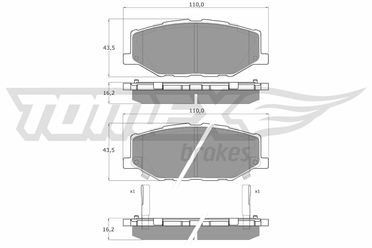 Bremžu uzliku kompl., Disku bremzes TOMEX Brakes TX 60-56 1