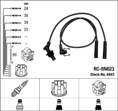 Augstsprieguma vadu komplekts NGK 8493 1