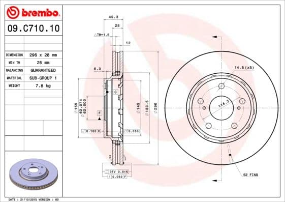 Bremžu diski BREMBO 09.C710.11 1