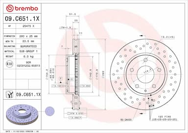 Bremžu diski BREMBO 09.C651.1X 1