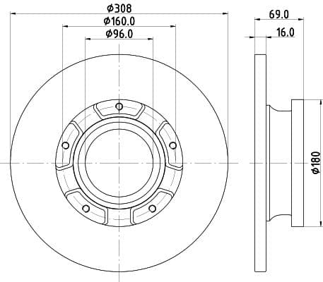 Bremžu diski HELLA 8DD 355 126-591 1