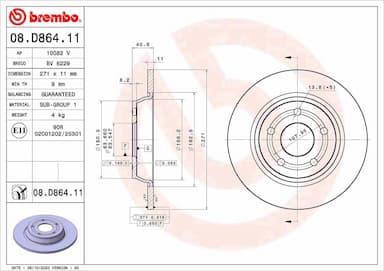 Bremžu diski BREMBO 08.D864.11 1