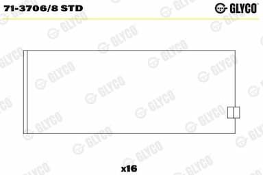 Klaņa gultnis GLYCO 71-3706/8 STD 1