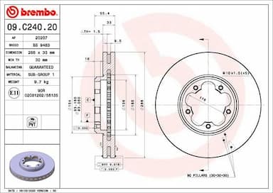 Bremžu diski BREMBO 09.C240.20 1