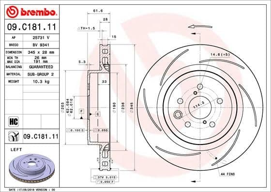 Bremžu diski BREMBO 09.C181.11 1