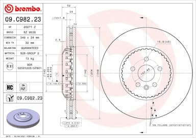 Bremžu diski BREMBO 09.C982.23 1