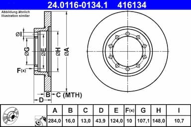 Bremžu diski ATE 24.0116-0134.1 1