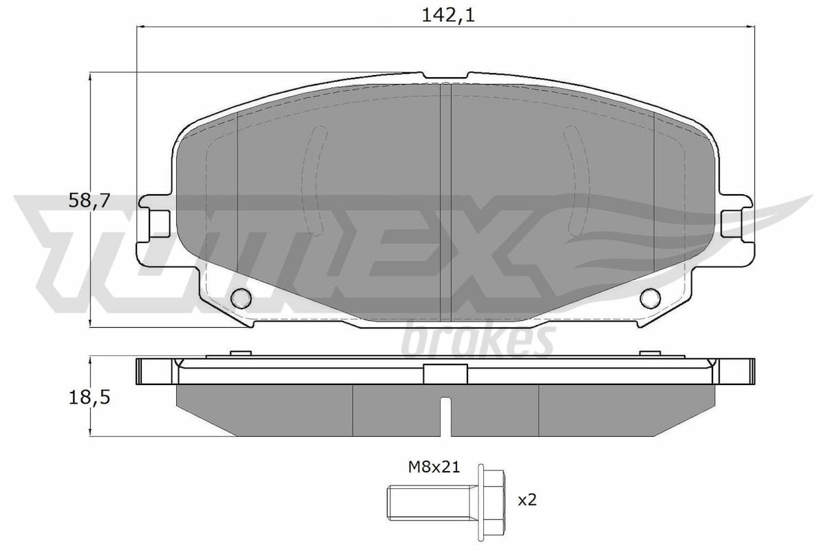 Bremžu uzliku kompl., Disku bremzes TOMEX Brakes TX 19-74 1