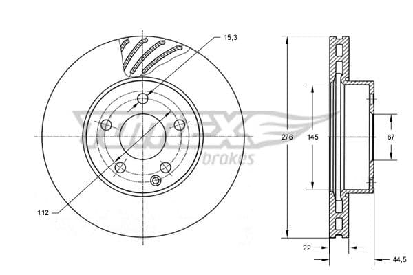 Bremžu diski TOMEX Brakes TX 74-08 1