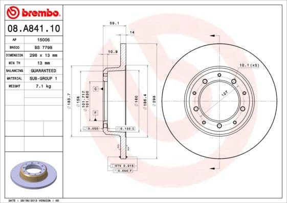 Bremžu diski BREMBO 08.A841.10 1