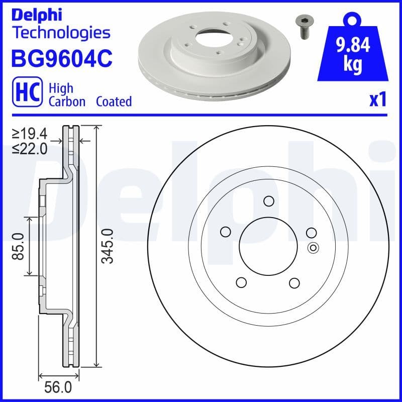 Bremžu diski DELPHI BG9604C 1