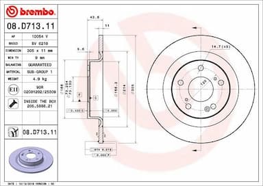 Bremžu diski BREMBO 08.D713.11 1