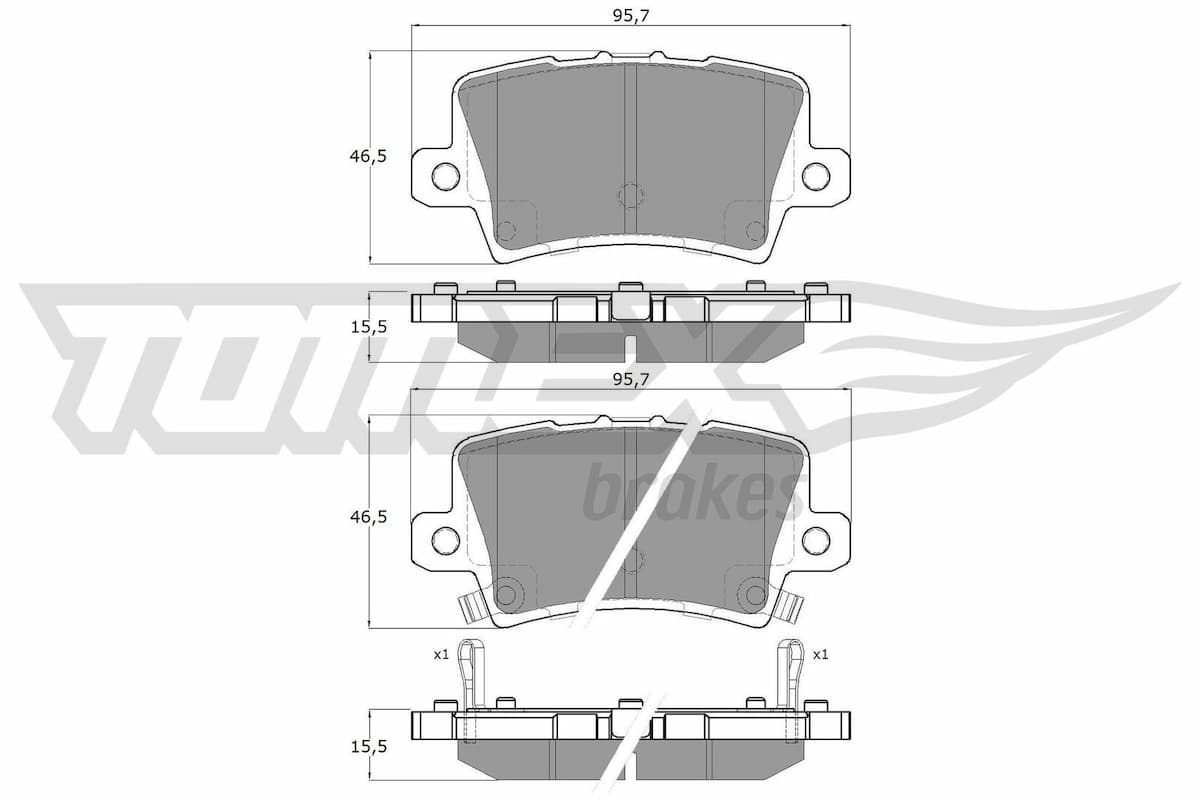 Bremžu uzliku kompl., Disku bremzes TOMEX Brakes TX 14-53 1