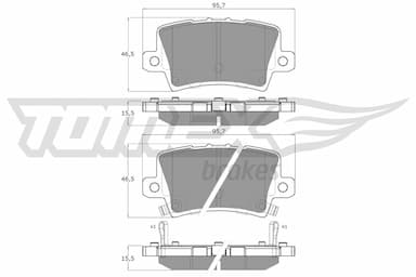 Bremžu uzliku kompl., Disku bremzes TOMEX Brakes TX 14-53 1