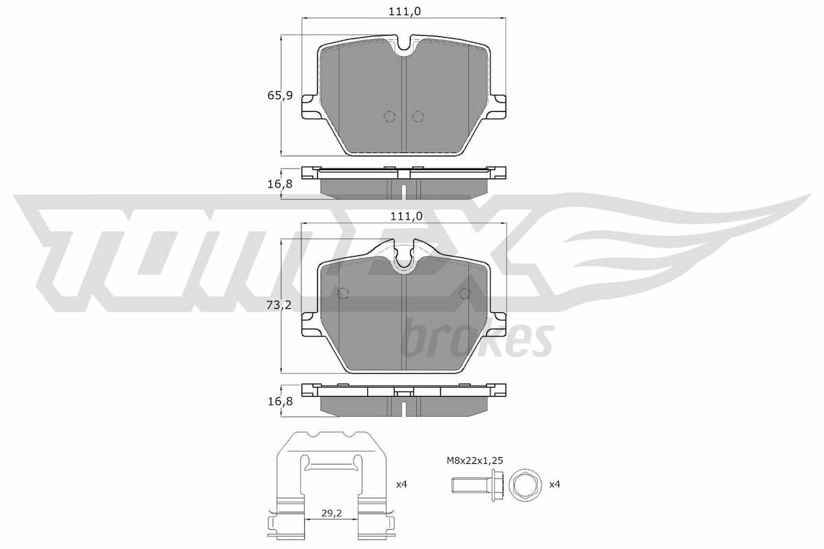 Bremžu uzliku kompl., Disku bremzes TOMEX Brakes TX 60-36 1