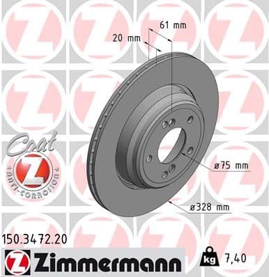 Bremžu diski ZIMMERMANN 150.3472.20 1