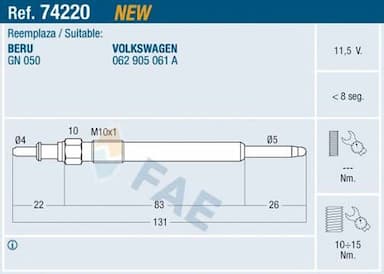 Kvēlsvece FAE 74220 1