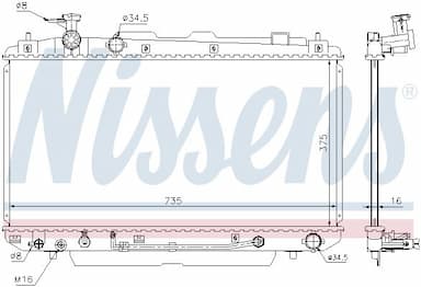 Radiators, Motora dzesēšanas sistēma NISSENS 646852 5