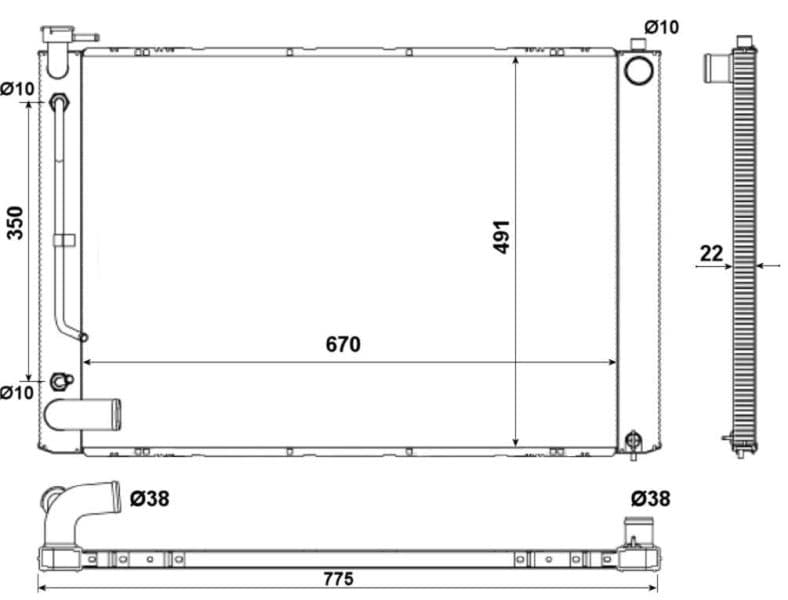 Radiators, Motora dzesēšanas sistēma NRF 53974 1