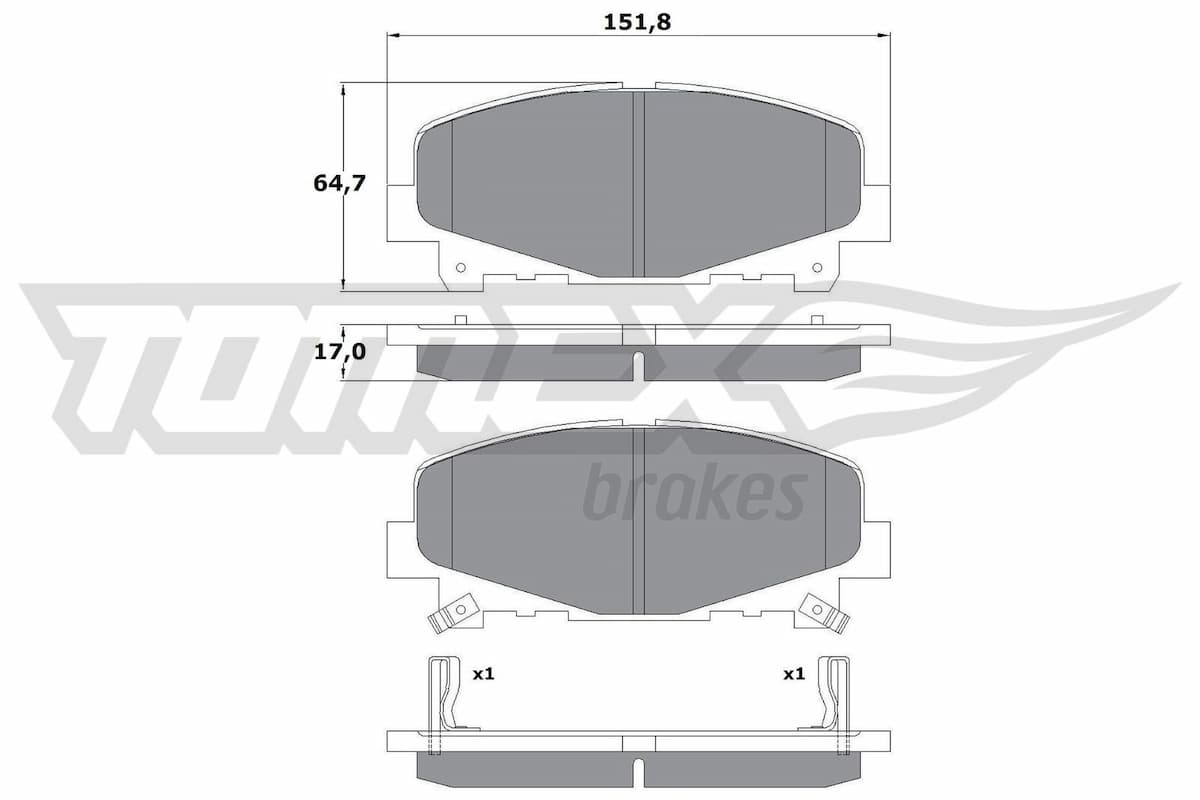 Bremžu uzliku kompl., Disku bremzes TOMEX Brakes TX 17-52 1