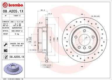 Bremžu diski BREMBO 08.A205.1X 1