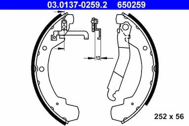 Bremžu loku komplekts ATE 03.0137-0259.2 1