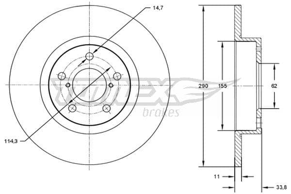 Bremžu diski TOMEX Brakes TX 72-86 1