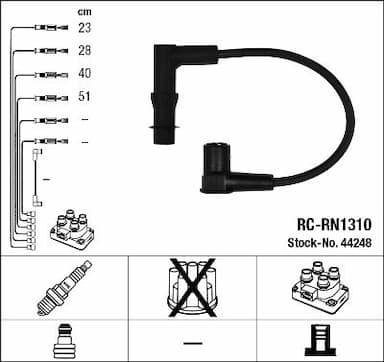 Augstsprieguma vadu komplekts NGK 44248 1