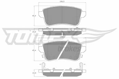 Bremžu uzliku kompl., Disku bremzes TOMEX Brakes TX 16-381 1