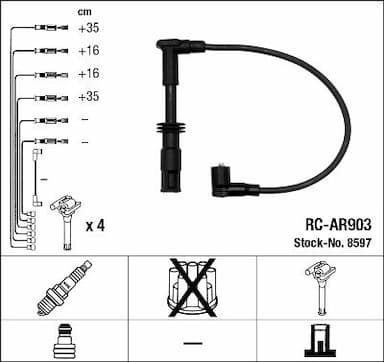 Augstsprieguma vadu komplekts NGK 8597 1